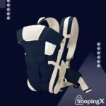 Navy and cream padded baby carrier bag for 3-year-old with adjustable straps