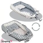 Star-Printed Soft Baby Nest Bed with Pillow