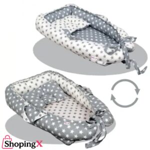 Star-Printed Soft Baby Nest Bed with Pillow