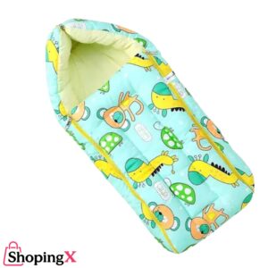 Soft Green Baby Nest Sleeper with Animal Print