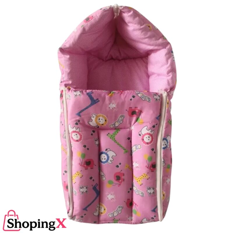 Pink New Born Baby Nest with Hood and Zipper – Cozy Sleeping Bag from ShopingX